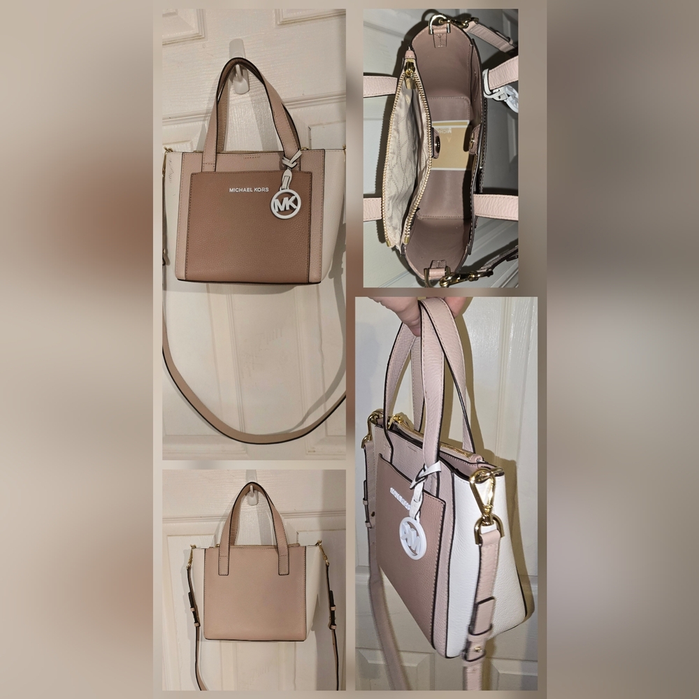 Michael Kors Brown and Cream Satchel